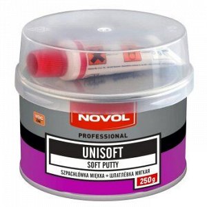 Шпатлевка NOVOL мягкая UNISOFT 0,25кг +отв.8g (1шт.х8g) 1/24