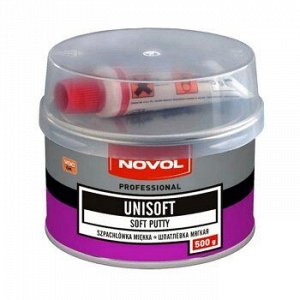 Шпатлевка NOVOL мягкая UNISOFT 0,5кг +отв.15g (1шт.х15g) 1/18