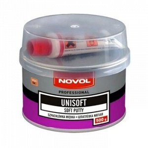 Шпатлевка NOVOL мягкая UNISOFT 0,5кг +отв.15g (1шт.х15g) 1/18 Nvl-1151