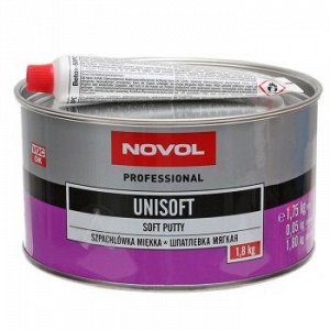 Шпатлевка NOVOL мягкая UNISOFT 2кг +отв.50g (2шт.х25g) 1/6 Nvl-1155