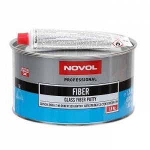 Шпатлевка NOVOL со стекловолокном "FIBER" 1,8кг +отв.50g (1шт.х50g) 1/6 Nvl-1225