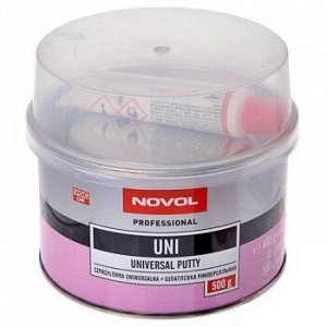 Шпатлевка NOVOL универсальная UNI 0,5кг +отв.15g (1шт.х15g) 1/18