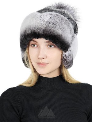 Зимняя шапка с отделкой мехом кроликаДиана
