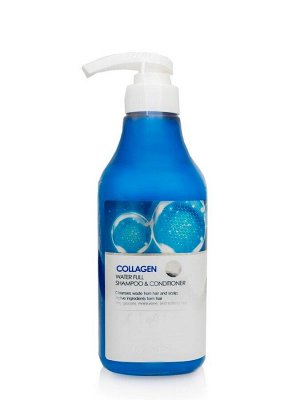 Шампунь Кондиционер 2 в1 Farmstay Collagen Waterfull Shampoo Conditioner 530 мл, ,
