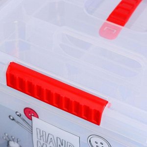 Контейнер-органайзер с крышкой FunBox «Аптечка», 10 л, 37,525,516 см, 2 лотка S, цвет прозрачный