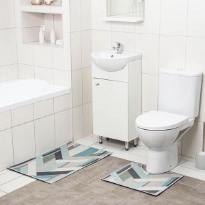 Набор ковриков для ванны и туалета Доляна «Свэч», 2 шт: 50x80, 40x50 см