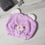 Чалма для сауны/душа &quot;Медвежонок&quot; микрофибра, цвет МИКС   5445626