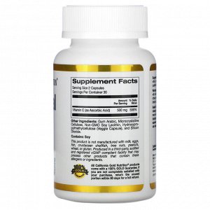 California Gold Nutrition, липосомальный витамин C, 250 мг, 60 растительных капсул