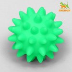 Игрушка пищащая &quot;Мяч с шипами&quot; для собак, 6,5 см, зелёная
