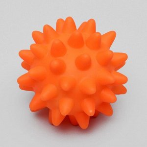 Игрушка пищащая "Мяч с шипами" для собак, 6,5 см, зелёная