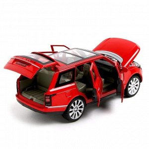 Машина металлическая «Джип», открываются двери, капот, багажник, инерция, цвет красный