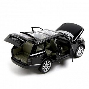 Машина металлическая «Джип», открываются двери, капот, багажник, инерция, цвет чёрный