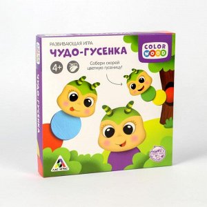 Развивающая игра «Чудо-гусенка» с деревянными вложениями