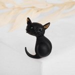 Брошь &quot;Котёнок&quot;, цвет черный в золоте