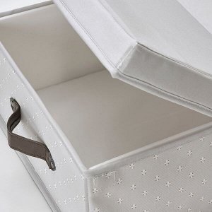IKEA BLÄDDRARE БЛЭДДРАРЕ Коробка с крышкой, серый/с рисунком35x50x15 см