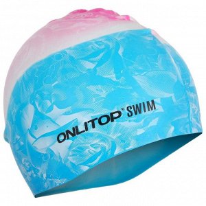 Шапочка для плавания, взрослая, силикон, цвета МИКС, обхват 54-60 см
