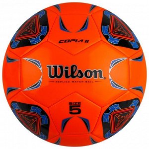 Мяч футбольный Wilson Copia II, размер 5, 30 панелей, TPU, 1 подслой, машинная сшивка, оранжевый/синий