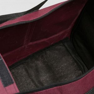 Сумка спортивная, отдел на молнии, 2 наружных кармана, длинный ремень, цвет бордовый