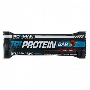 Батончик Ironman TRI Protein Bar шоколад, тёмная глазурь, спортивное питание, 50 г