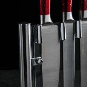 Набор ножей Jersey, 5 предметов, на подставке, цвет красный 5378905
