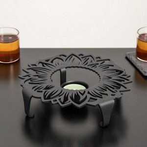 Подставка для подогрева GALA посуда «Подсолнух», d=18,6 см, цвет чёрный
