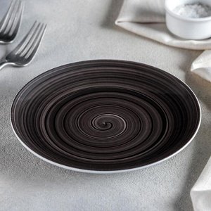 Тарелка Добрушский фарфоровый завод Infinity, d=17,5 см, мелкая, цвет чёрный