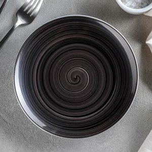 Тарелка Infinity черная, d=17,5 см, мелкая