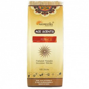 Aromatika Ace Scent Masala благовония Rose РОЗА, 100 палочек в уп
