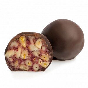 Весовой Кедровый грильяж с Брусникой в натуральном шоколаде (72%), 1кг