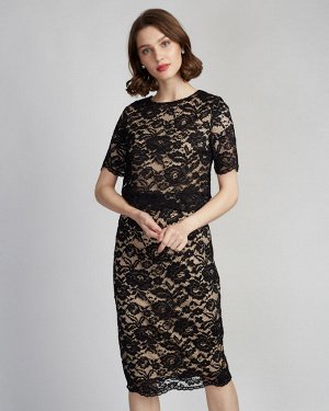 Платье жен. (002231) черно-бежевый