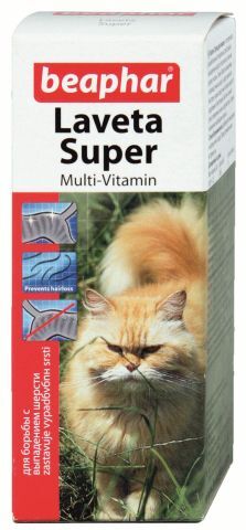 Беафар витамины для кошек Laveta super витаминный комплекс для кожи и шерсти 50 мл*6