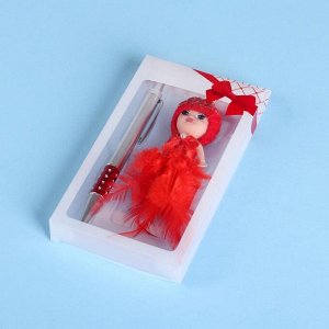 Набор подарочный 2в1 (ручка, брелок-кукла красная), микс