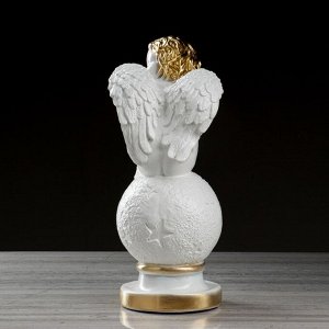 Статуэтка "Ангел на шаре со звёздами" бело-золотой, 40 см