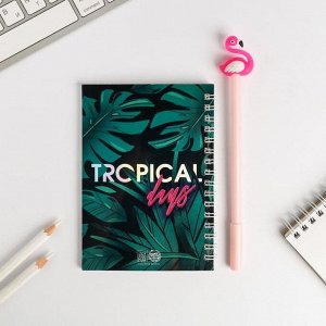 Блокнот голография и ручка Tropical, 40 листов