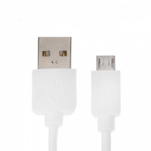Кабель Krutoff, microUSB - USB, 1 А, 1 м, белый