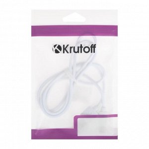 Кабель Krutoff, microUSB - USB, 1 А, 1 м, белый