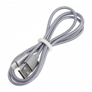 Кабель Hoco X2, Lightning - USB, 1 А, текстильная оплетка, 1 м, серый