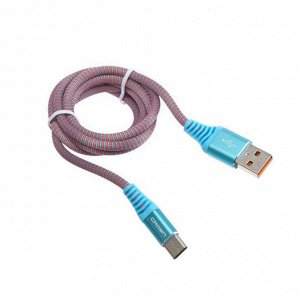 Кабель Crown CMCU-3102C, Type-C - USB, 2 А, 1 м, синий