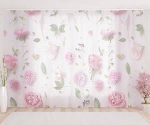 Фототюль Ассорти из розовых цветочков