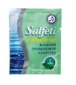 Салфетка влажная SALFETI очищающая Антибактериальная, 1шт