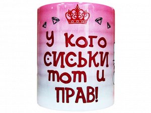 Кружка прикол "У кого сиськи, тот и прав", 330мл