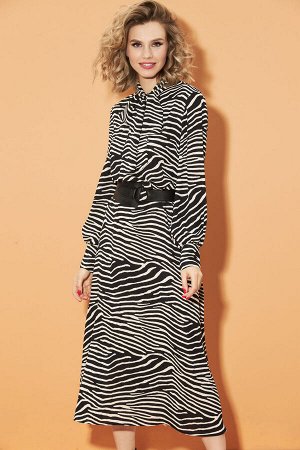 Платье Платье DI-LiA FASHION 469 принт полосы 
Состав: ПЭ-100%;
Сезон: Весна-Лето
Рост: 170

Платье женское полуприлегающего силуэта из костюмно-плательной ткани с воротником-стойкой, переходящим в з