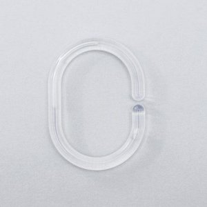 Набор колец для штор в ванную, пластик, 12 шт, цвет прозрачный