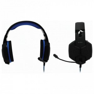 Наушники с микрофоном (гарнитура) SVEN AP-U980MV, проводные, 2,2 м, объемный звук 7.1, черно-синие, SV-015633