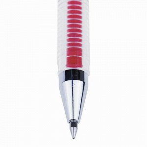 Ручка гелевая CROWN "Hi-Jell", КРАСНАЯ, корпус прозрачный, узел 0,5 мм, линия письма 0,35 мм, HJR-500B