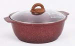 Кастрюля-жаровня 5л со стекл. крышкой, АП линия &quot;Granit ultra&quot; (red)