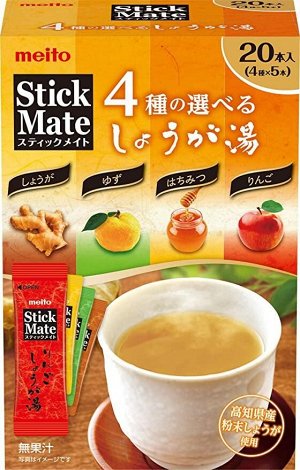 Meito Stick Mate ассорти, имбирный кисель с 4 вкусами, 20st