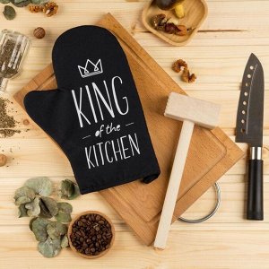 Кухонный набор King of the kitchen,варежка-прихватка 20х28см, молоток деревянный