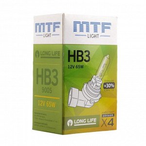 Лампа автомобильная MTF, Standard+30%, HB3 9005 12 В, 65 Вт, HS12B3