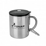 Термокружка 350ML с пластиковой крышкой+карабин T.TK-038-350 Tonar